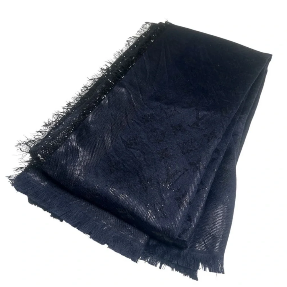 EUC Louis Vuitton Shawl Midnight Navy Blue Scarf - Picture 2 of 7